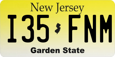 NJ license plate I35FNM