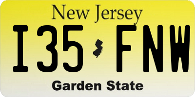NJ license plate I35FNW