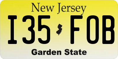 NJ license plate I35FOB