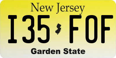 NJ license plate I35FOF