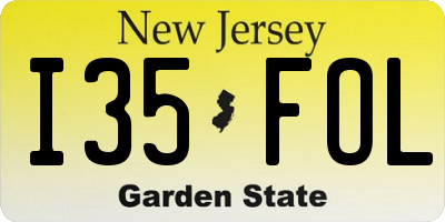 NJ license plate I35FOL