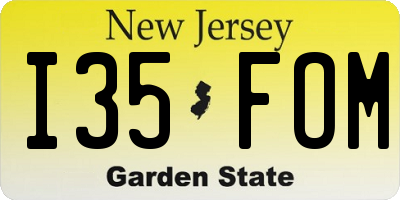 NJ license plate I35FOM
