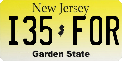 NJ license plate I35FOR