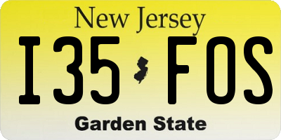 NJ license plate I35FOS