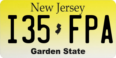 NJ license plate I35FPA