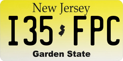 NJ license plate I35FPC