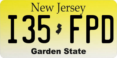 NJ license plate I35FPD