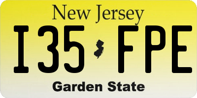 NJ license plate I35FPE