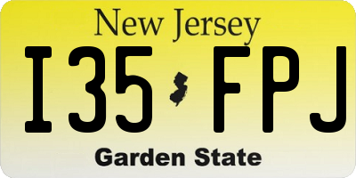 NJ license plate I35FPJ
