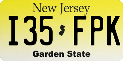 NJ license plate I35FPK