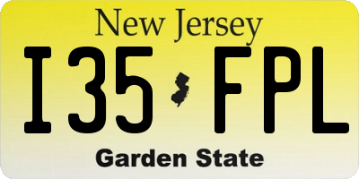 NJ license plate I35FPL