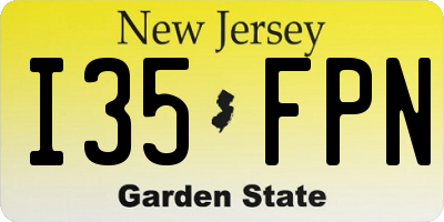 NJ license plate I35FPN