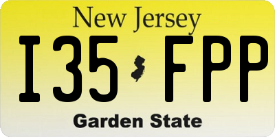 NJ license plate I35FPP