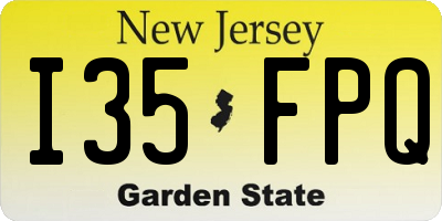 NJ license plate I35FPQ