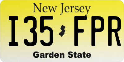 NJ license plate I35FPR