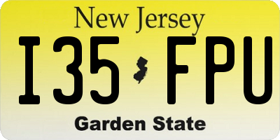 NJ license plate I35FPU