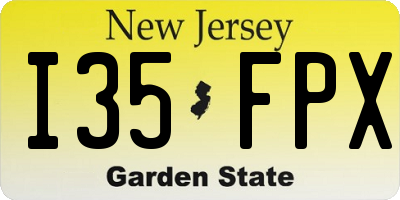 NJ license plate I35FPX