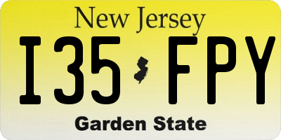 NJ license plate I35FPY