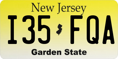NJ license plate I35FQA