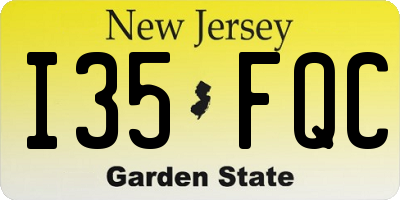 NJ license plate I35FQC