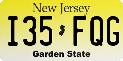 NJ license plate I35FQG
