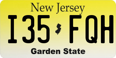 NJ license plate I35FQH