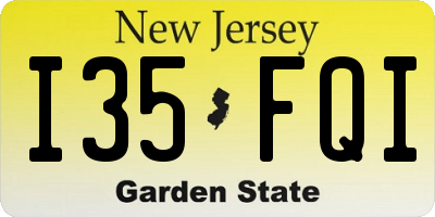 NJ license plate I35FQI