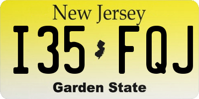 NJ license plate I35FQJ