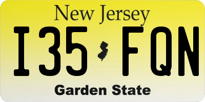 NJ license plate I35FQN