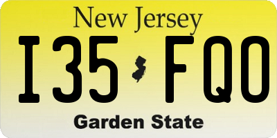 NJ license plate I35FQO
