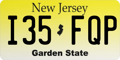 NJ license plate I35FQP