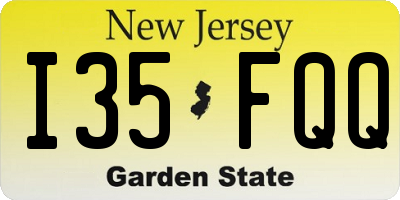 NJ license plate I35FQQ