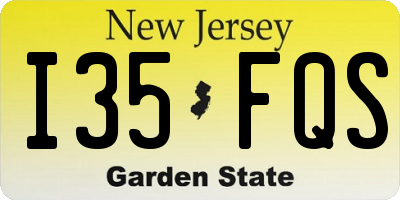 NJ license plate I35FQS