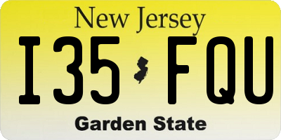 NJ license plate I35FQU