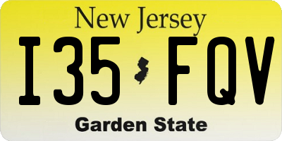 NJ license plate I35FQV
