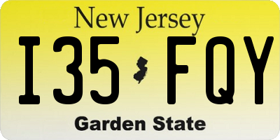 NJ license plate I35FQY