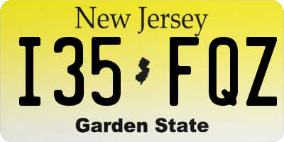 NJ license plate I35FQZ