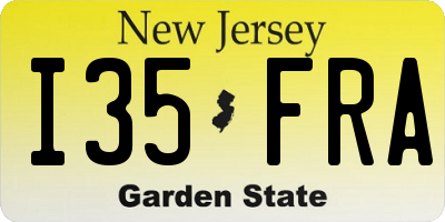NJ license plate I35FRA