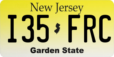 NJ license plate I35FRC