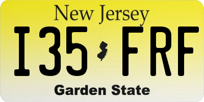 NJ license plate I35FRF
