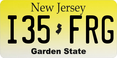 NJ license plate I35FRG