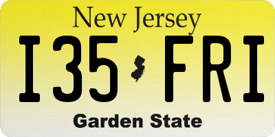 NJ license plate I35FRI