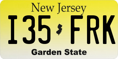 NJ license plate I35FRK