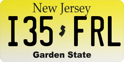 NJ license plate I35FRL