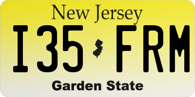 NJ license plate I35FRM