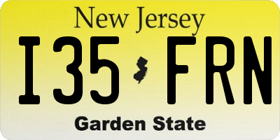 NJ license plate I35FRN