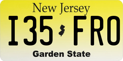 NJ license plate I35FRO