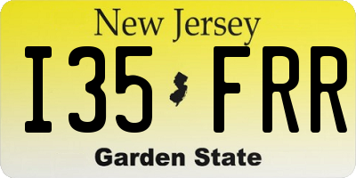 NJ license plate I35FRR