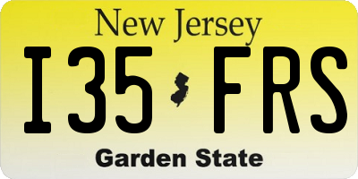 NJ license plate I35FRS