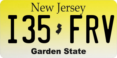NJ license plate I35FRV